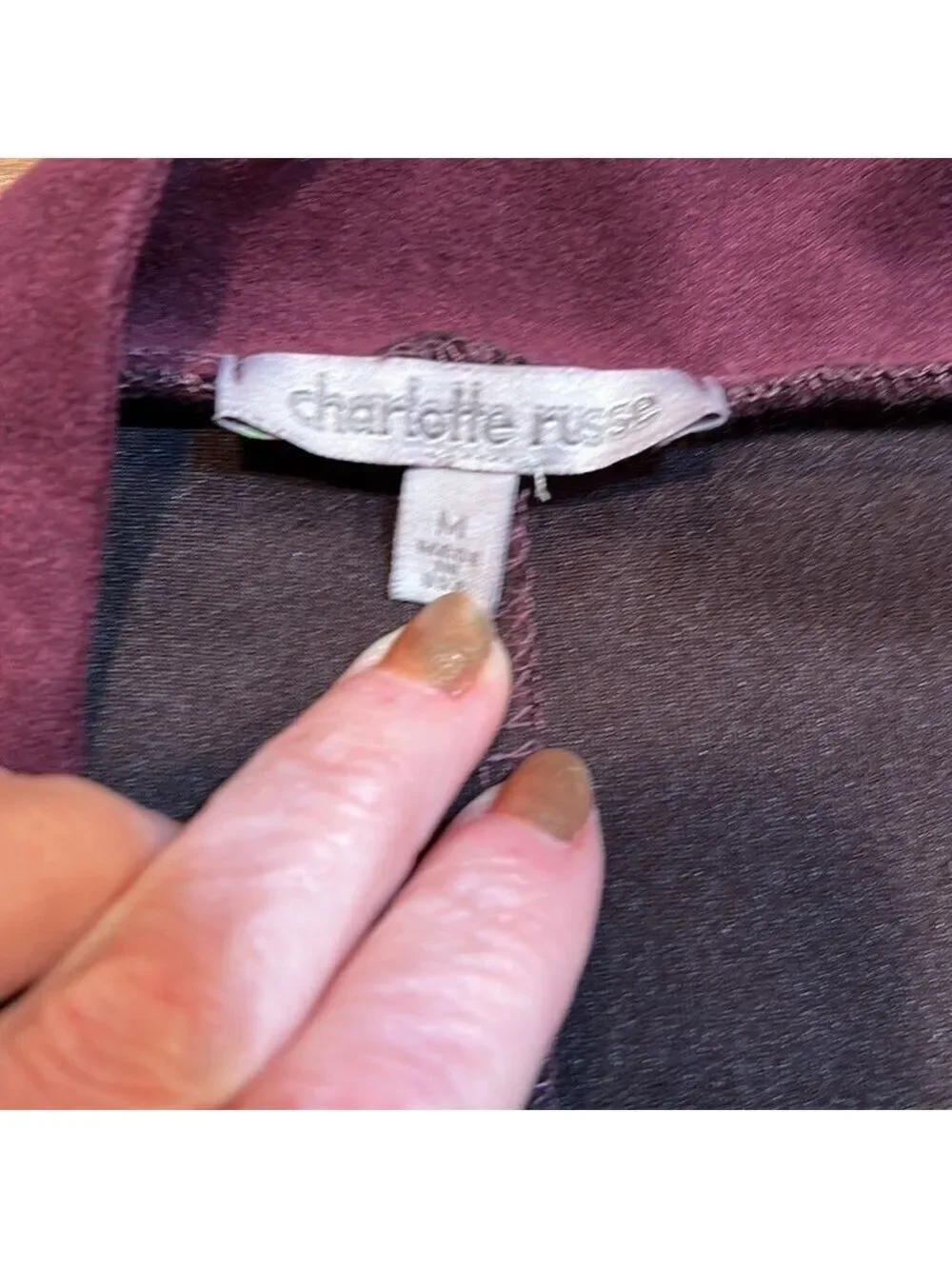 CHARLOTTE RUSSE Wine Colored Faux Suede Skirt Size M